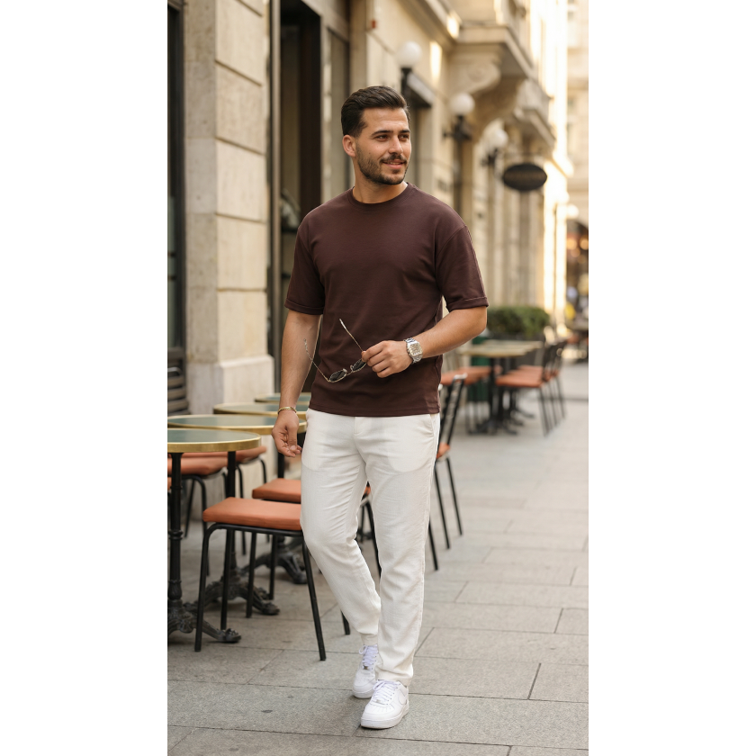 Erkek Duble Kol Basic Tişört