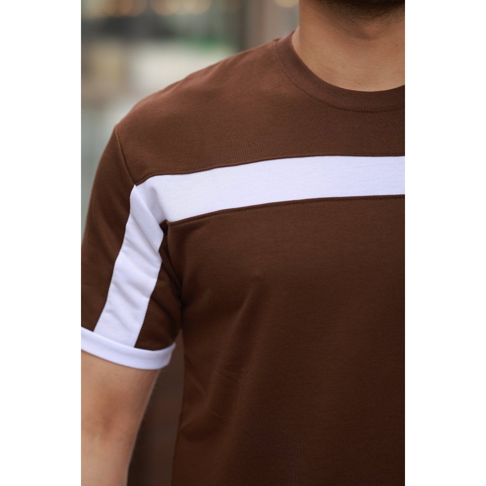 Erkek şerit Detaylı Kısa Kollu T-shirt