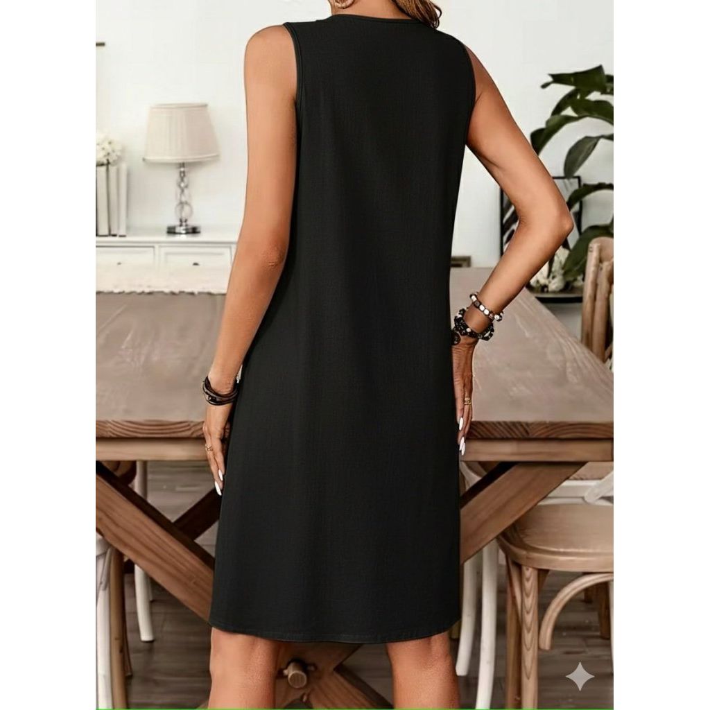 Kadın Askılı V Yakalı Mini Elbise