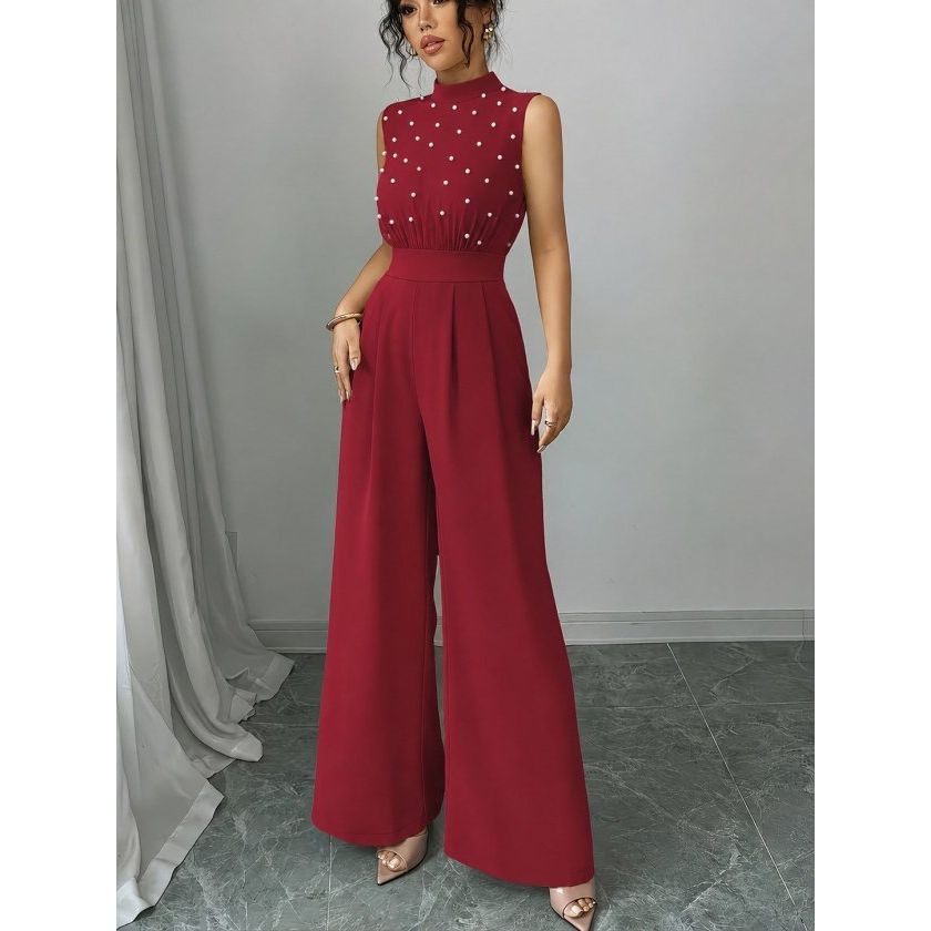 Kadın Balıkçı Yaka Kolsuz Incili Beli Kuşaklı Uzun Janjan Tulum