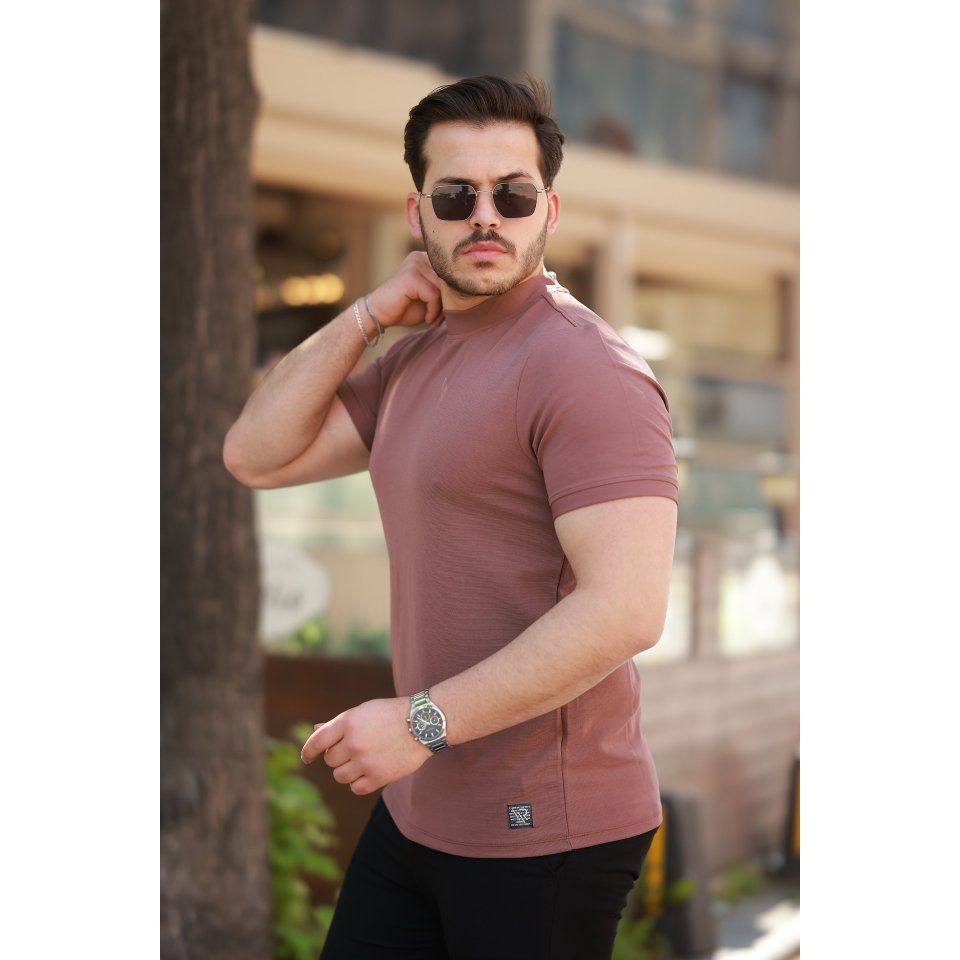 Erkek Yarım Balıkçı Yaka Kısa Kollu T-shirt