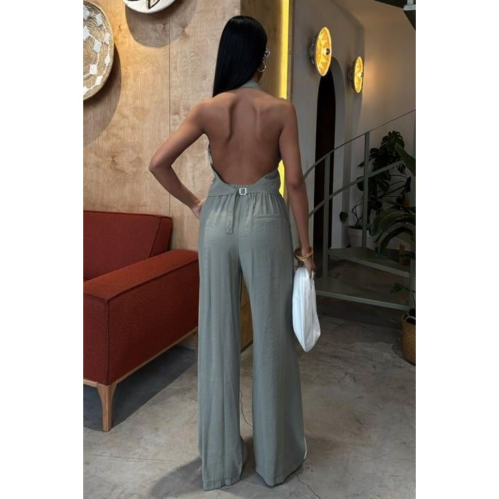 Halter Yaka Yelekli Modal Takım 10144