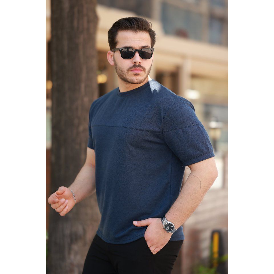 Erkek Oversize Bisiklet Yaka Kısa Kollu T-shirt