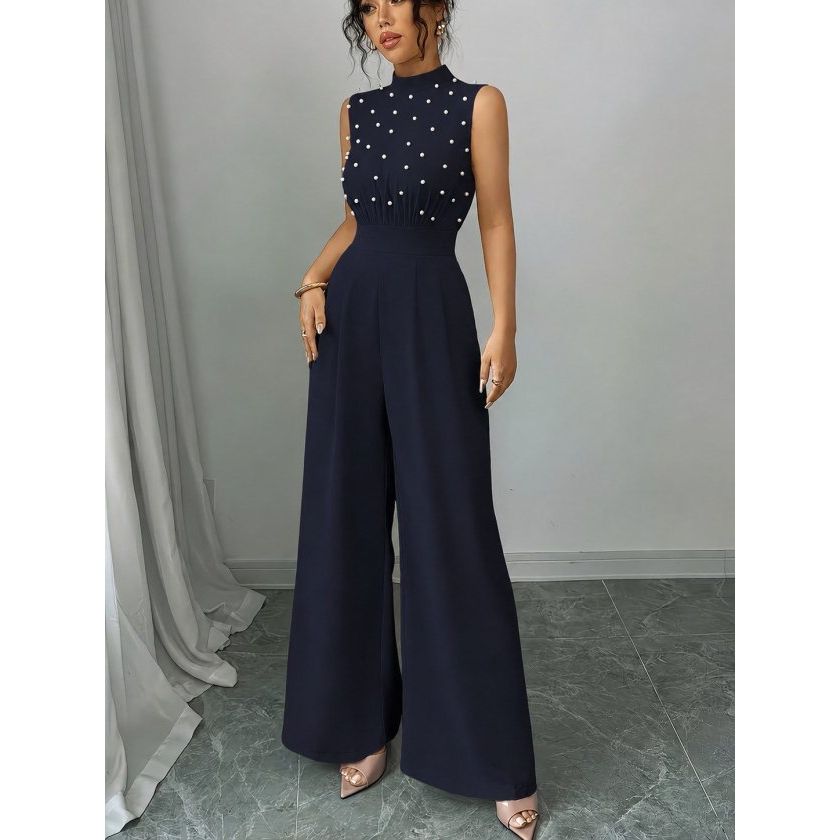 Kadın Balıkçı Yaka Kolsuz Incili Beli Kuşaklı Uzun Janjan Tulum