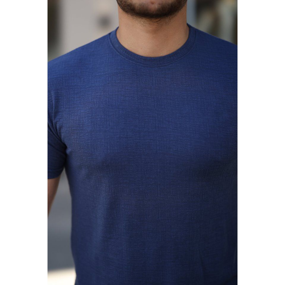 Erkek Ağaç Kabuğu Desenli Kısa Kollu T-shirt