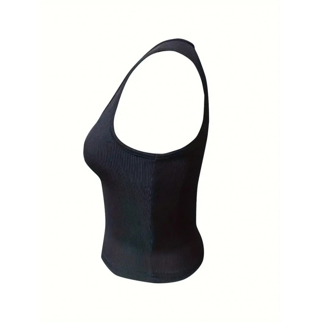 Kadın Kolsuz V Yakalı Kaşkorse Bluz