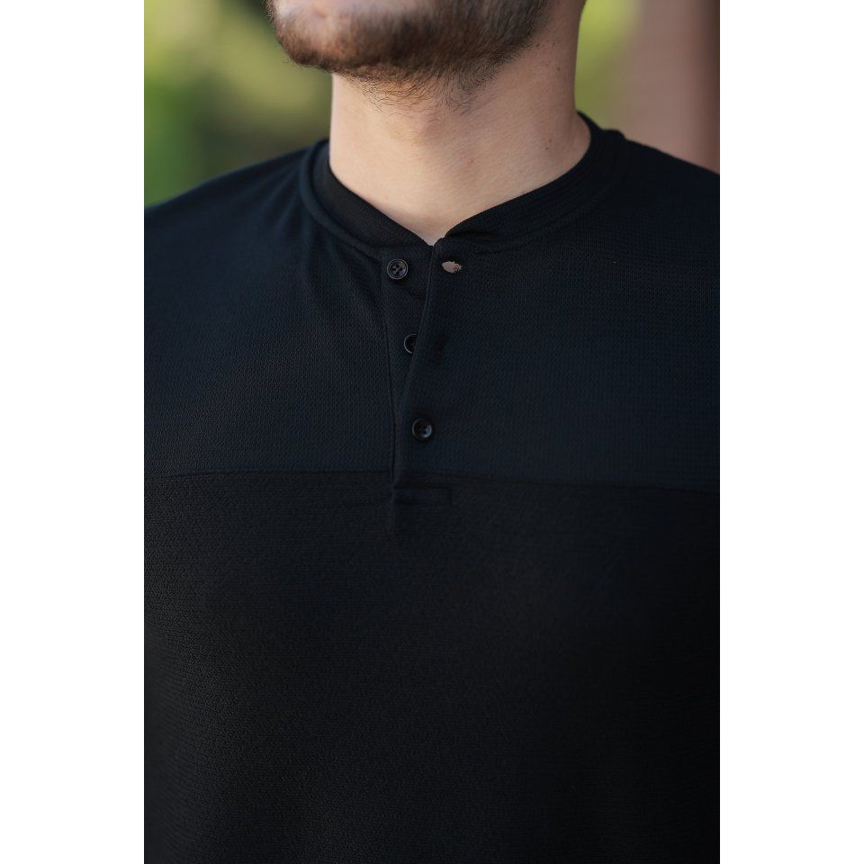 Erkek Hakim Yakalı Kısa Kollu Pamuklu T-shirt