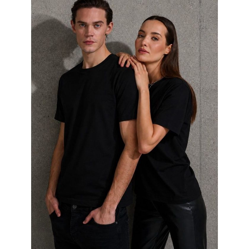 Unisex Kısa Kollu Bisiklet Yaka Basic Viskon Bluz