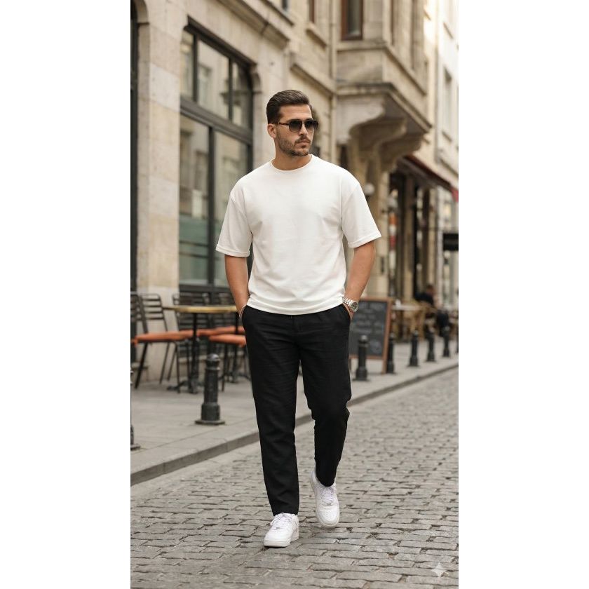 Erkek Duble Kol Basic Tişört