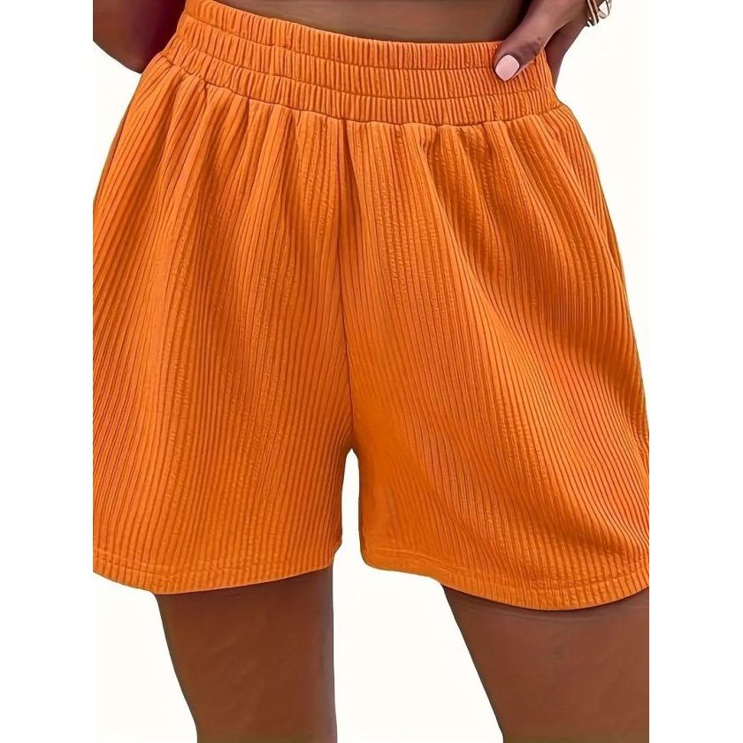 Kadın Askılı Yuvarlak Yakalı Burgu Krop Ve Bluz Short Ikili Takım