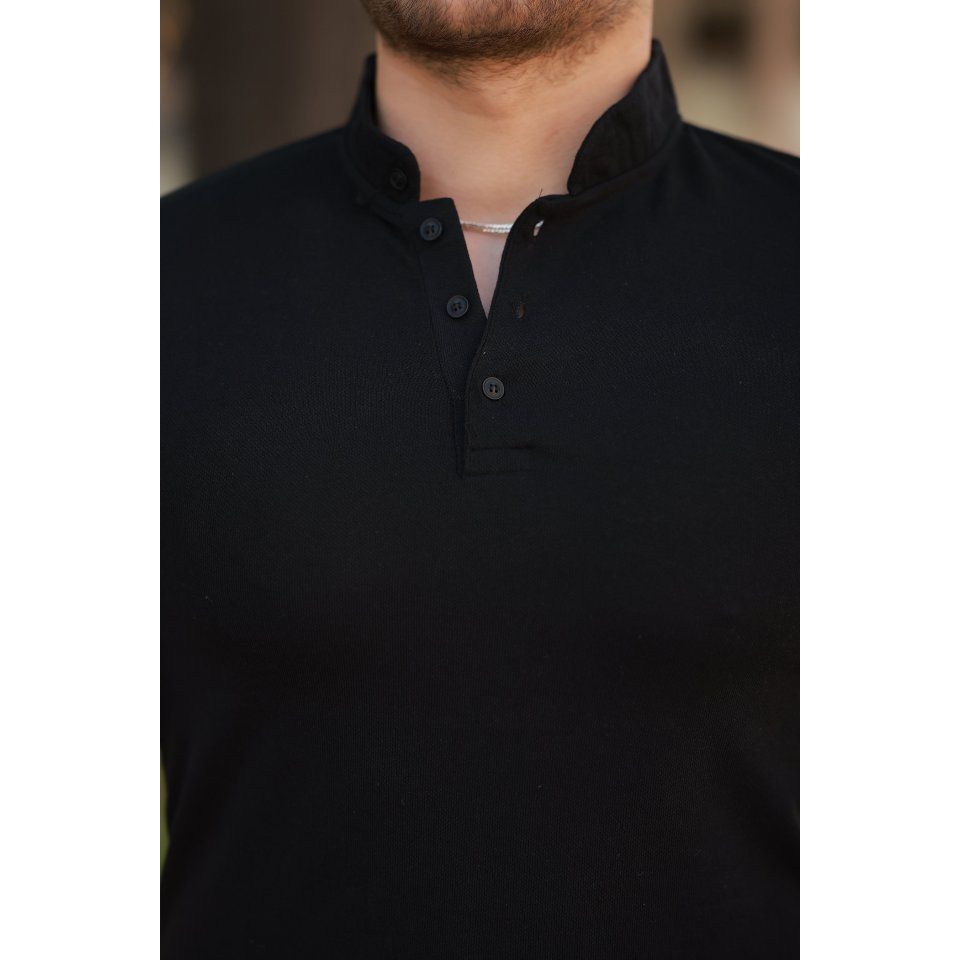 Erkek Hakim Yaka Dokuma Pamuklu Kumaş Kısa Kollu T-shirt