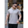 Erkek Yakalı Kagi Kumaş Kısa Kollu T-shirt