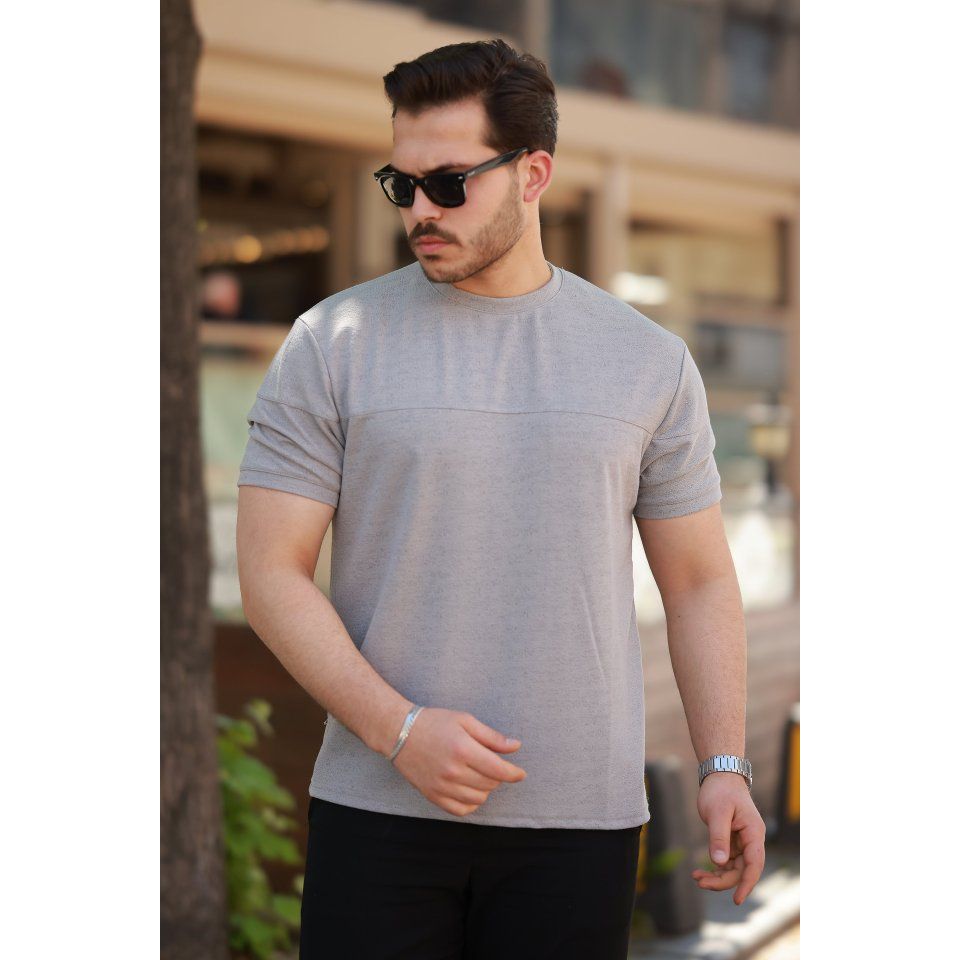 Erkek Oversize Bisiklet Yaka Kısa Kollu T-shirt