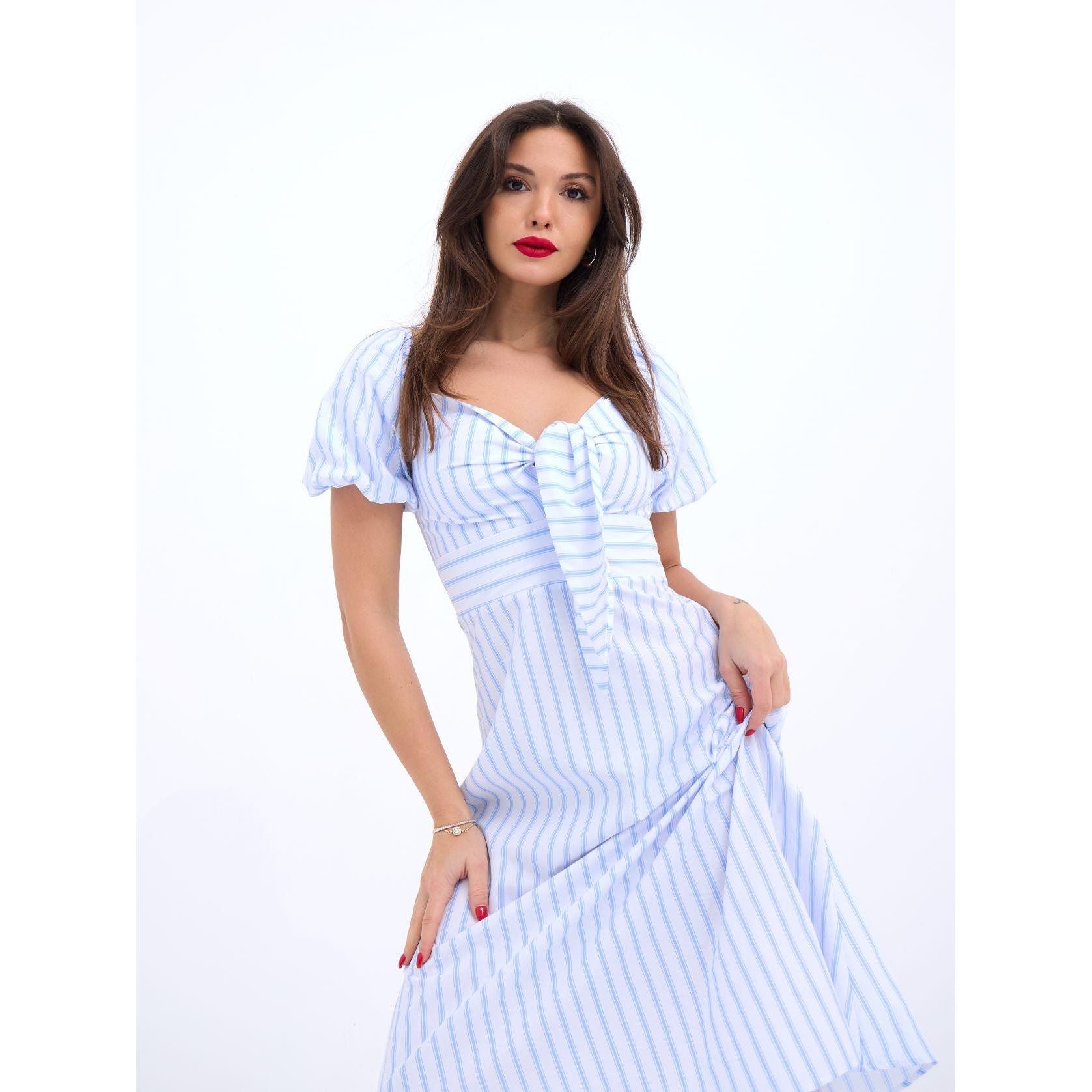 5948 ELBİSE-LOS ANGELES ÇİZGİLİ