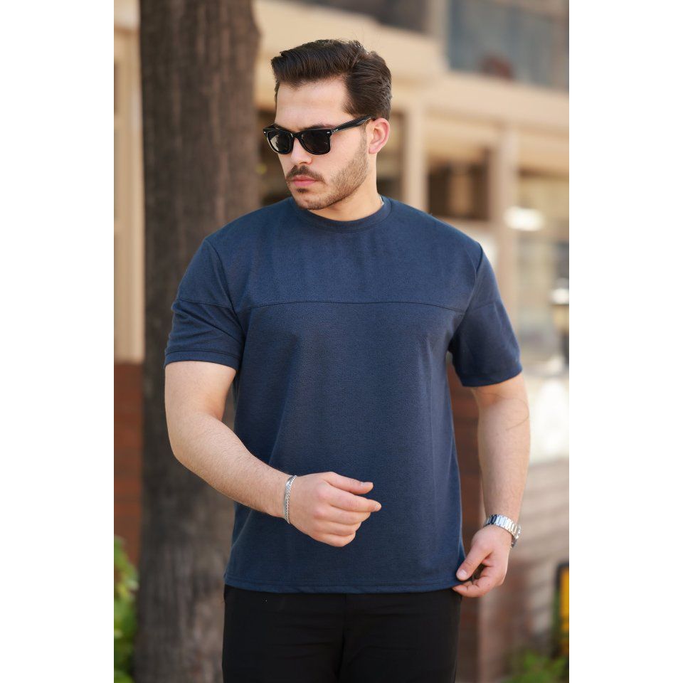 Erkek Oversize Bisiklet Yaka Kısa Kollu T-shirt