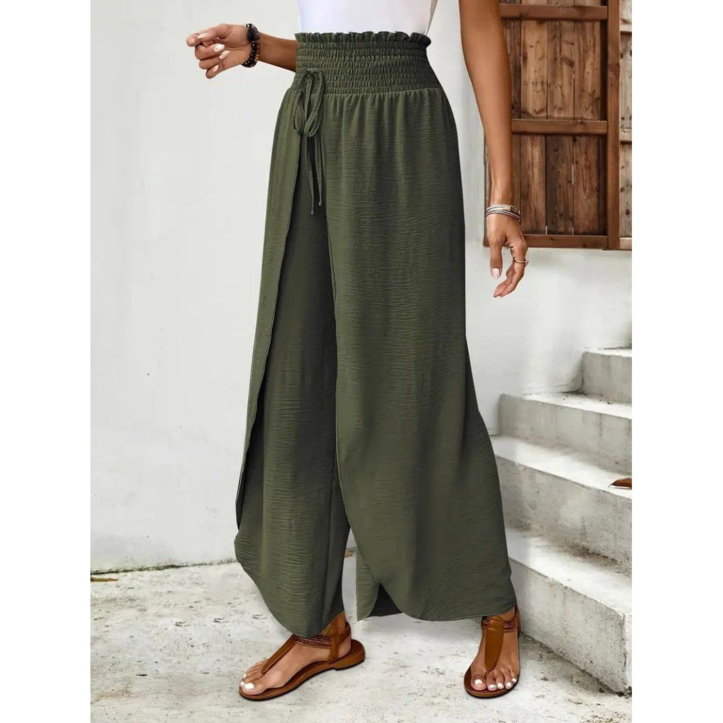 Kadın Beli Lastikli Bağcıklı önü Asimetrik Detaylı Aerobin Pantolon