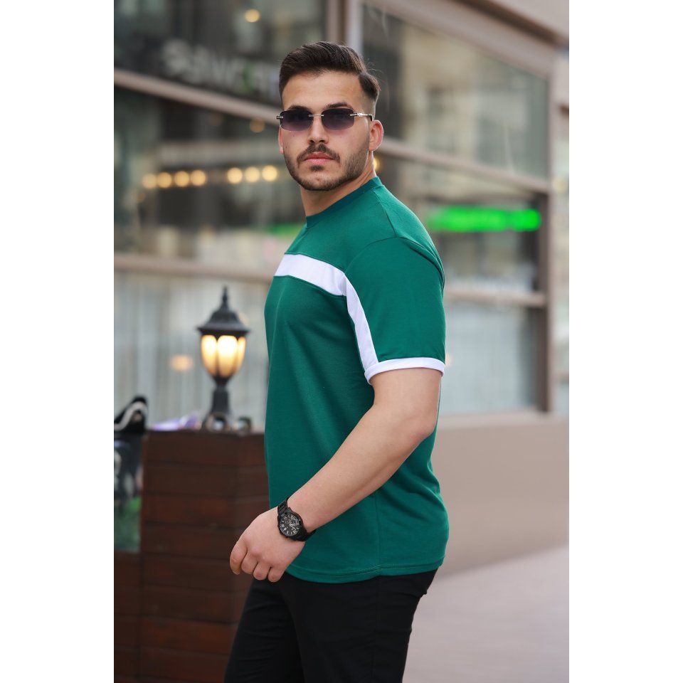 Erkek şerit Detaylı Kısa Kollu T-shirt