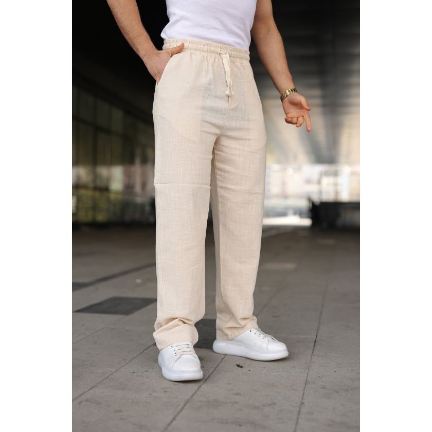 Erkek İthal Yıkamalı Keten Pantolon