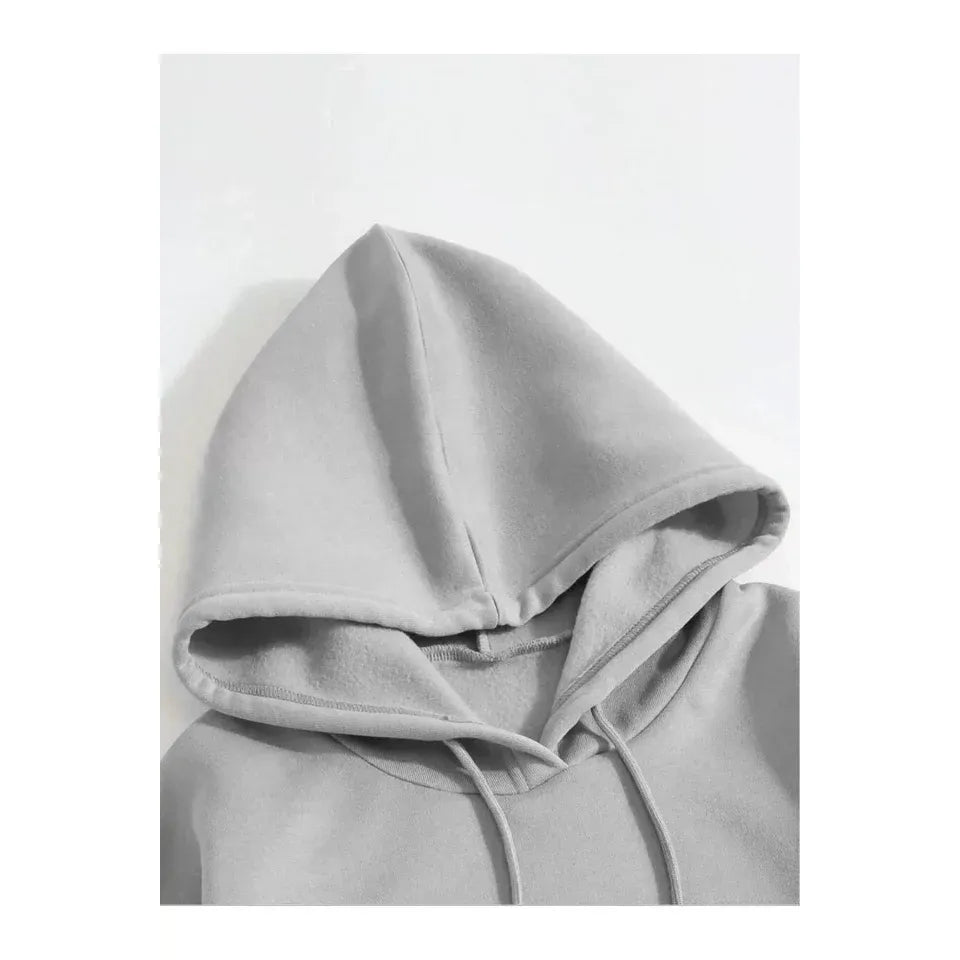 Erkek Düz Kapüşonlu Sweat - Boyalı Gri