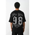Unisex Baskılı Oversize T-Shirt - Siyah