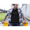 Erkek Bisiklet Yaka Baskılı Oversize T-Shirt - Siyah