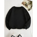 Üç İplik Biskilet Yaka Basic SweatShirt - Siyah