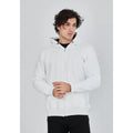Unisex Tam Fermuarlı Kapşonlu  SweatShirt - Beyaz