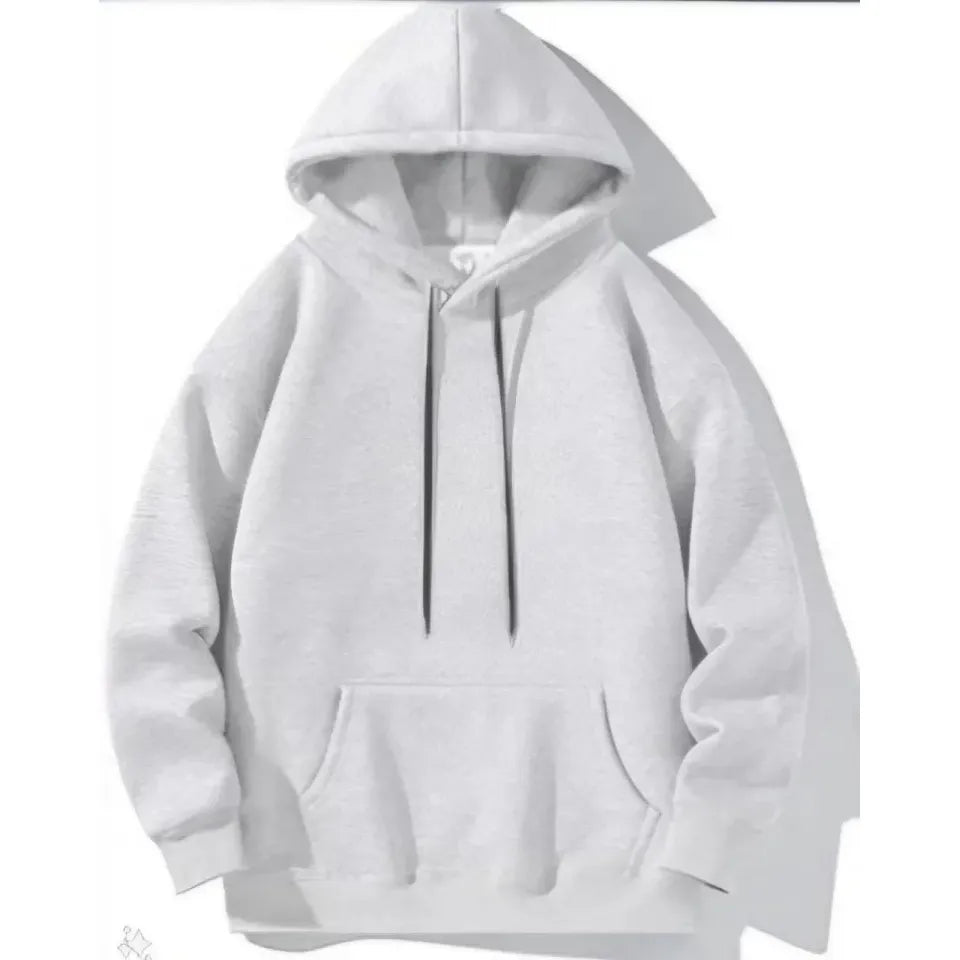 Erkek Uzun Kol Kapşonlu Basic Sweatshirt Hoodie - Gri