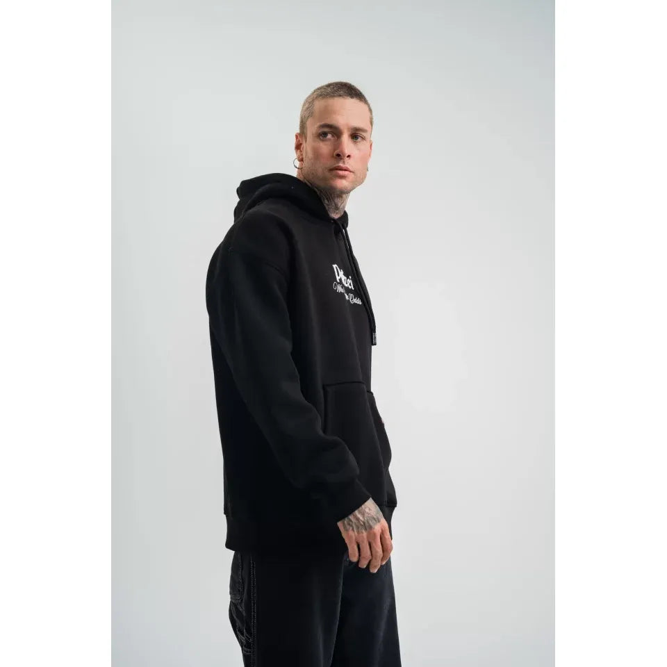 POLIZEI Premium Kalite Kapşonlu Dijital Patchli SweatShirt - Siyah