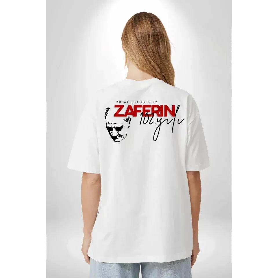 30 Ağustos Unisex Baskılı T-shirt - Beyaz