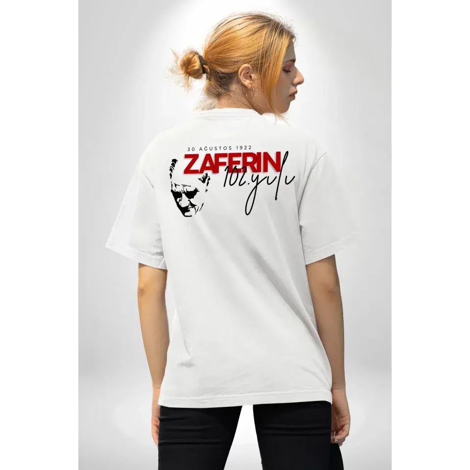 30 Ağustos Unisex Baskılı T-shirt - Beyaz