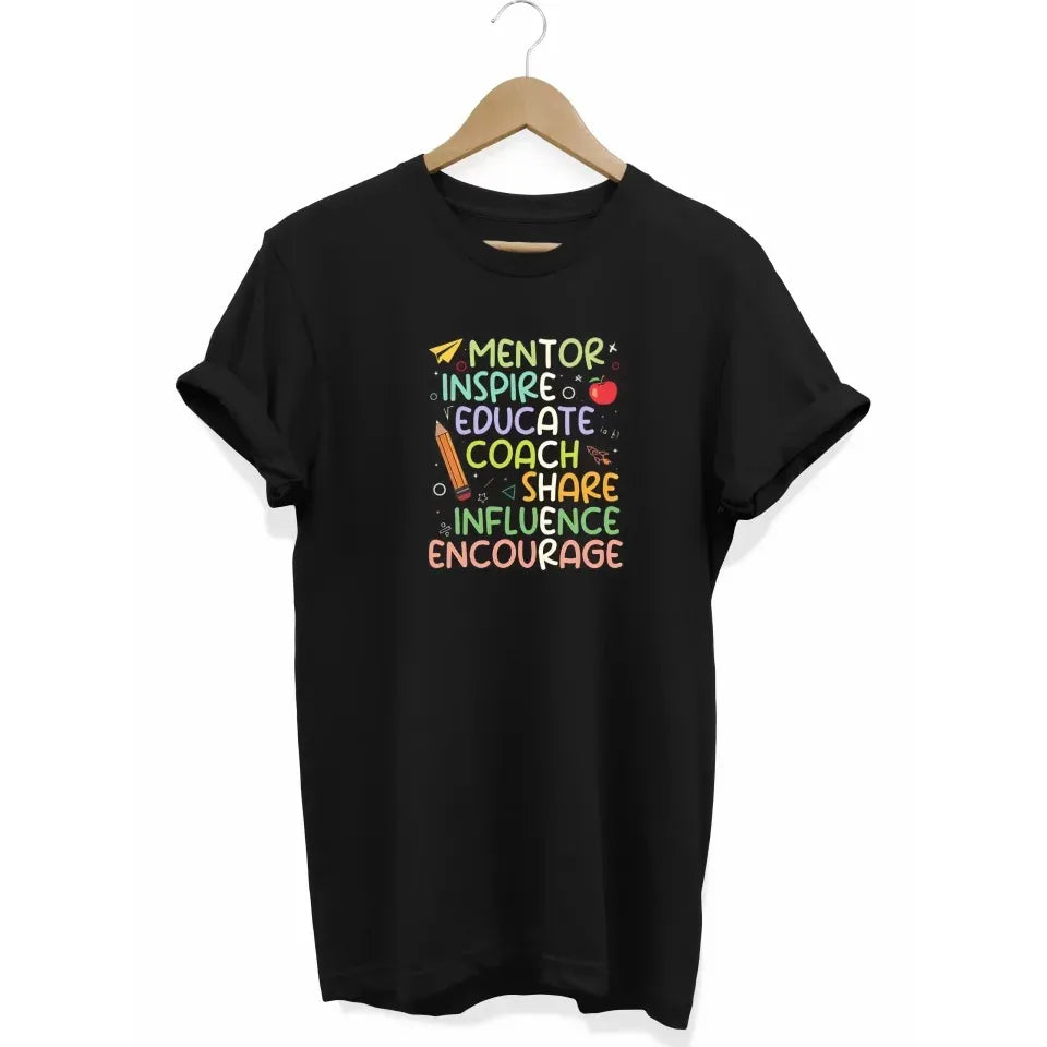 24 Kasım Öğretmenler Günü Baskılı T-shirt - Siyah