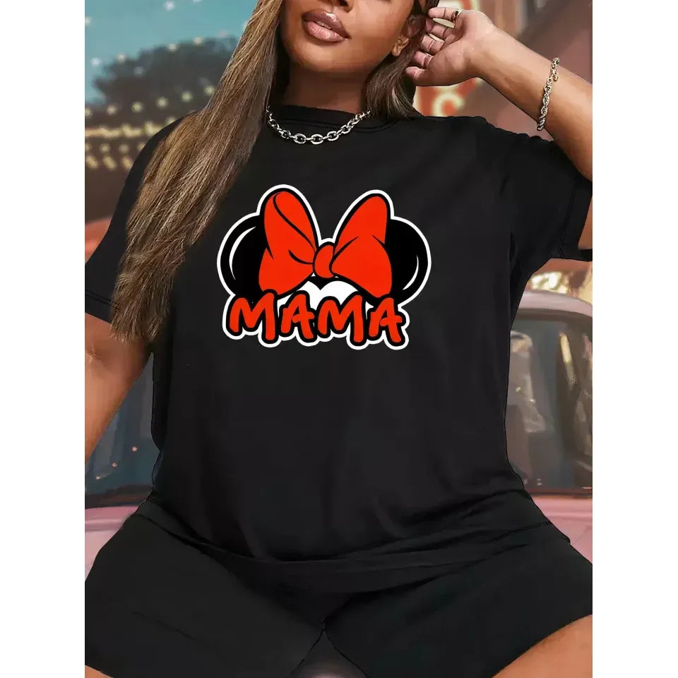 Anneler Günü Baskılı T-shirt - Siyah