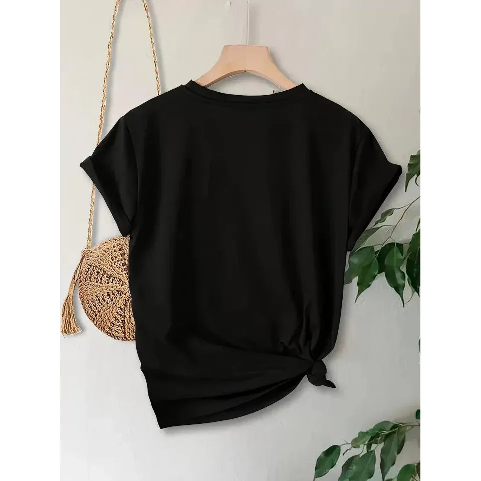 Anneler Günü Baskılı T-shirt - Siyah