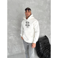 Kışlık Üç İplik Kapşonlu SweatShirt - Beyaz