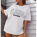 Bisiklet Yaka Baskılı T-shirt - Beyaz