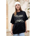 Bisiklet Yaka Baskılı T-shirt - Siyah