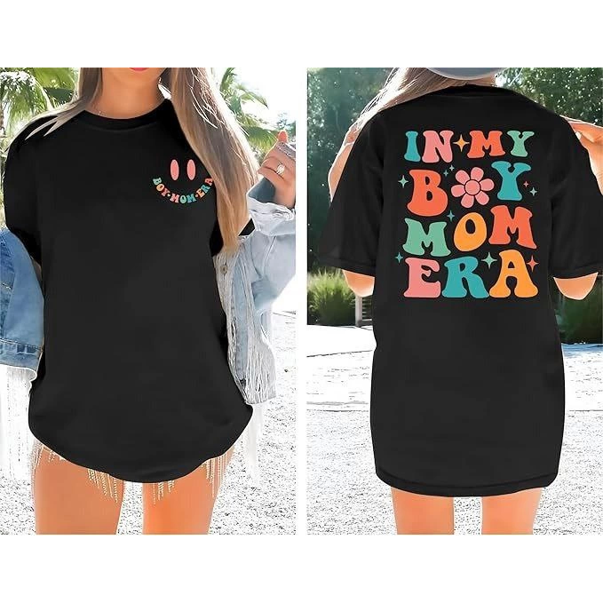 Bisiklet Yaka Kısa Kol Baskılı T-shirt - Siyah