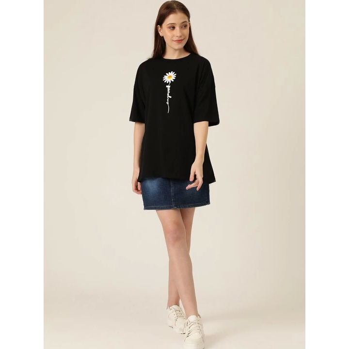 Baskılı T-shirt - Siyah