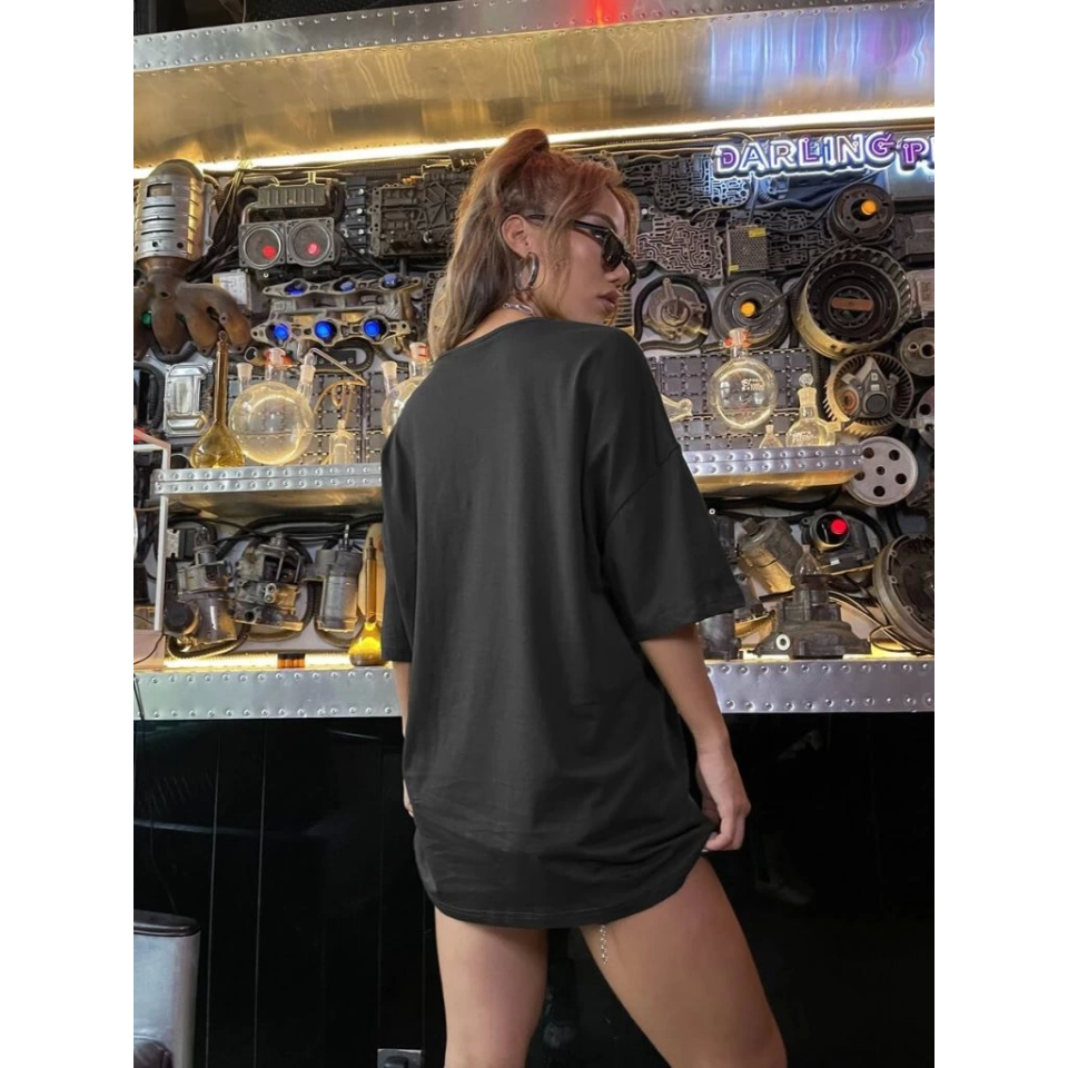Baskılı T-shirt - Siyah