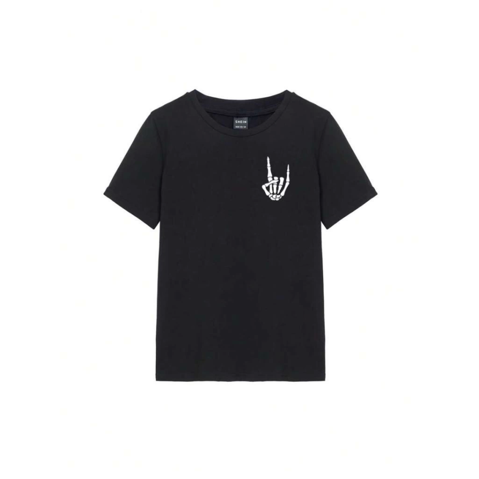 Baskılı T-shirt - Siyah