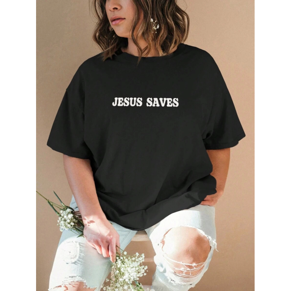 Baskılı T-shirt - Siyah