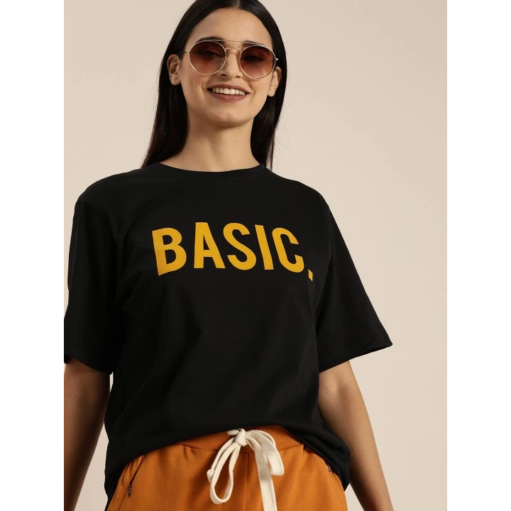 Baskılı T-shirt - Siyah