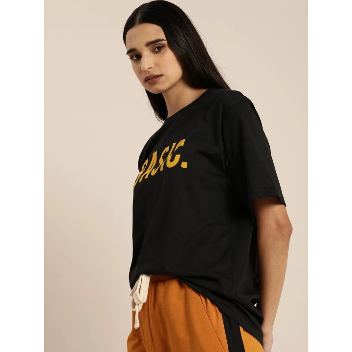 Baskılı T-shirt - Siyah