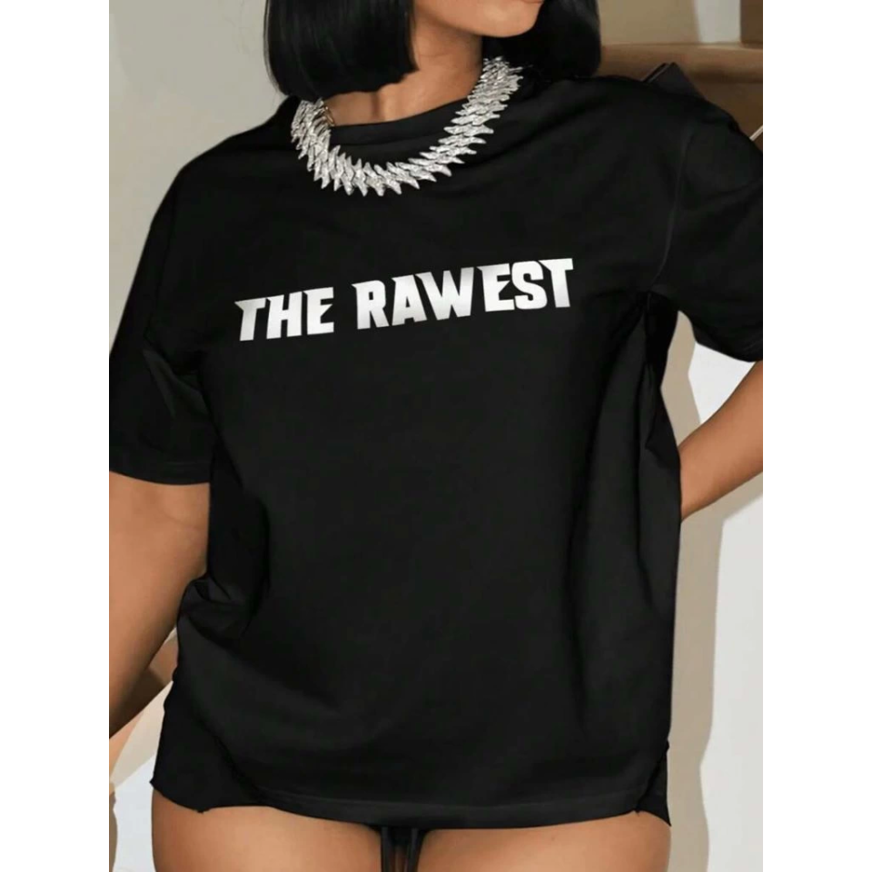 Baskılı Oversize T-shirt - Siyah