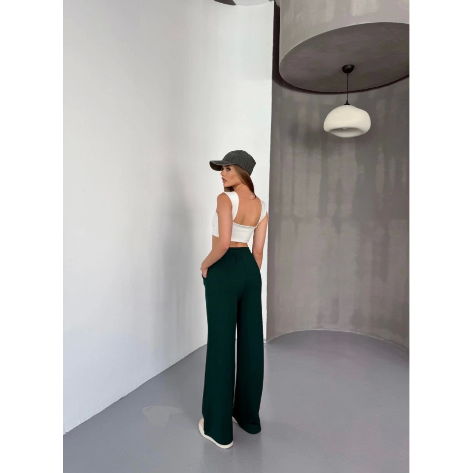 Osy Modal Yumuşak Dokulu Kumaş Nakış Işlemeli Rahat Bol Paça Eşofman Pantalon - Siyah