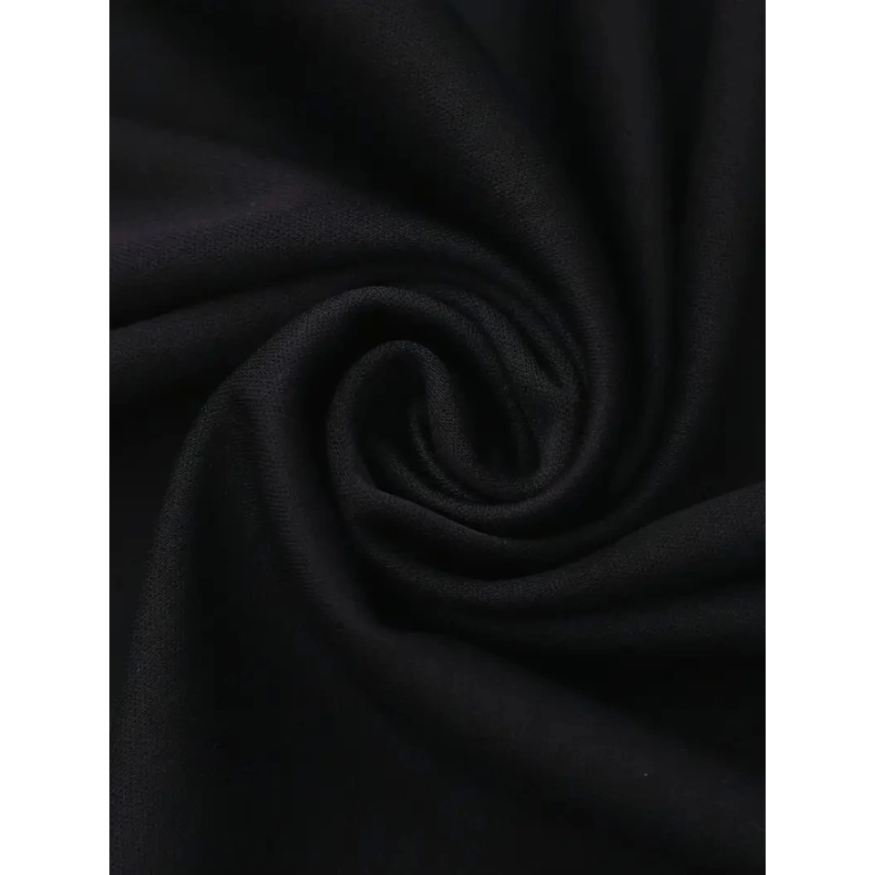 Baskılı Oversize Bisiklet Yaka T-shirt - Siyah