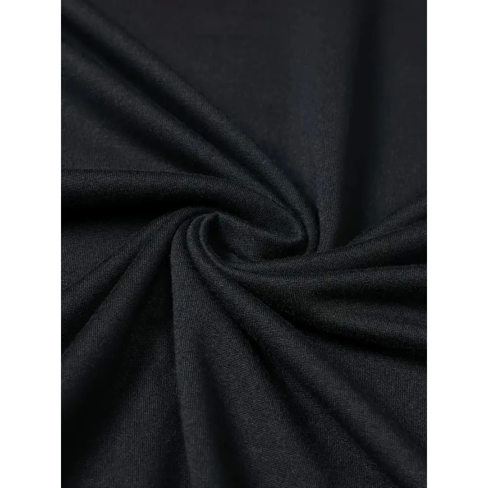Baskılı Oversize Bisiklet Yaka T-shirt - Siyah