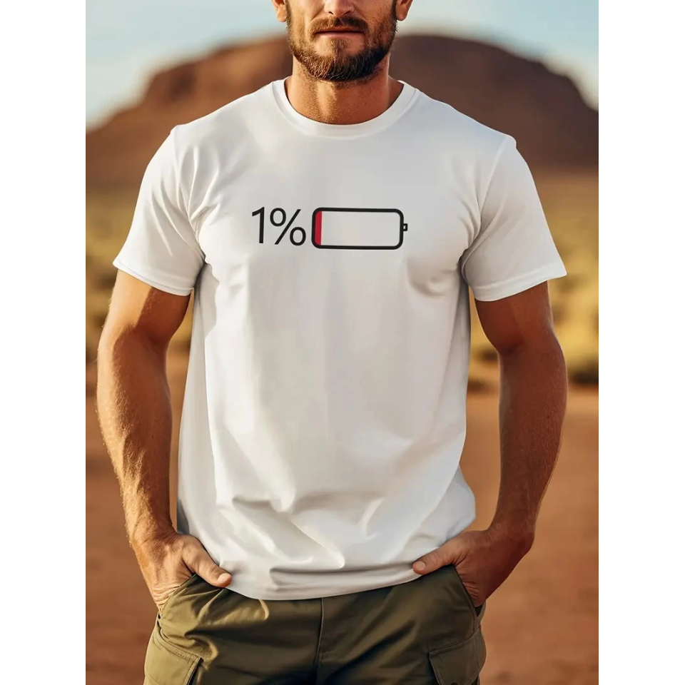 Baskılı Oversize Bisiklet Yaka T-shirt - Beyaz