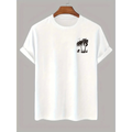 Baskılı Oversize Bisiklet Yaka T-shirt - Beyaz